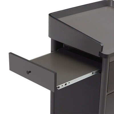 Oklahoma Sound Greystone Lectern MGSL-S/LWM-7, multimedia lectern drawer open