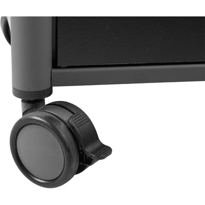 Oklahoma Sound Greystone Lectern MGSL-S/LWM-7, multimedia lectern locking caster detail