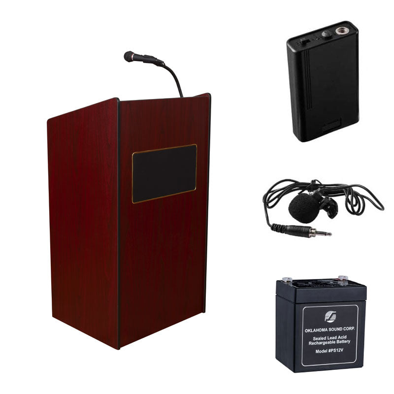 Oklahoma Sound Aristocrat Sound Lectern (Batt, Clip-On Mic) M6010-MY/LWM-6