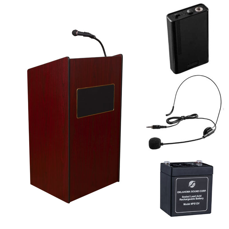 Oklahoma Sound Aristocrat Sound Lectern (Batt, Headset Mic) M6010-MY/LWM-7