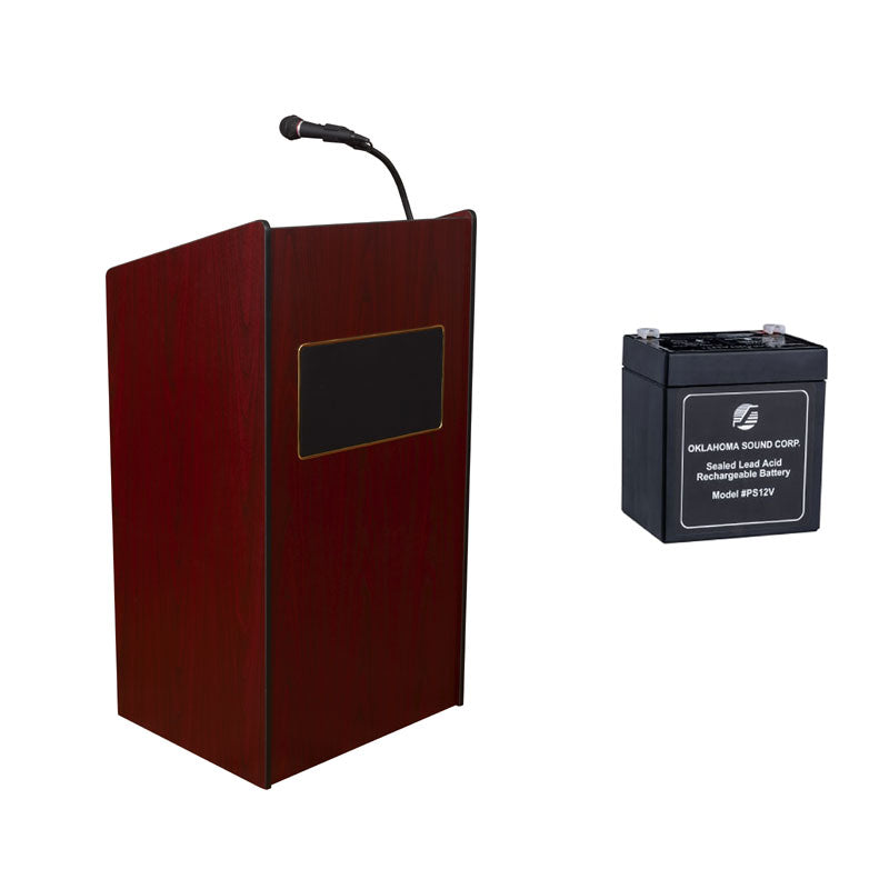Oklahoma Sound Aristocrat Sound Lectern (Batt, Wired Clip-On Mic) M6010-MY