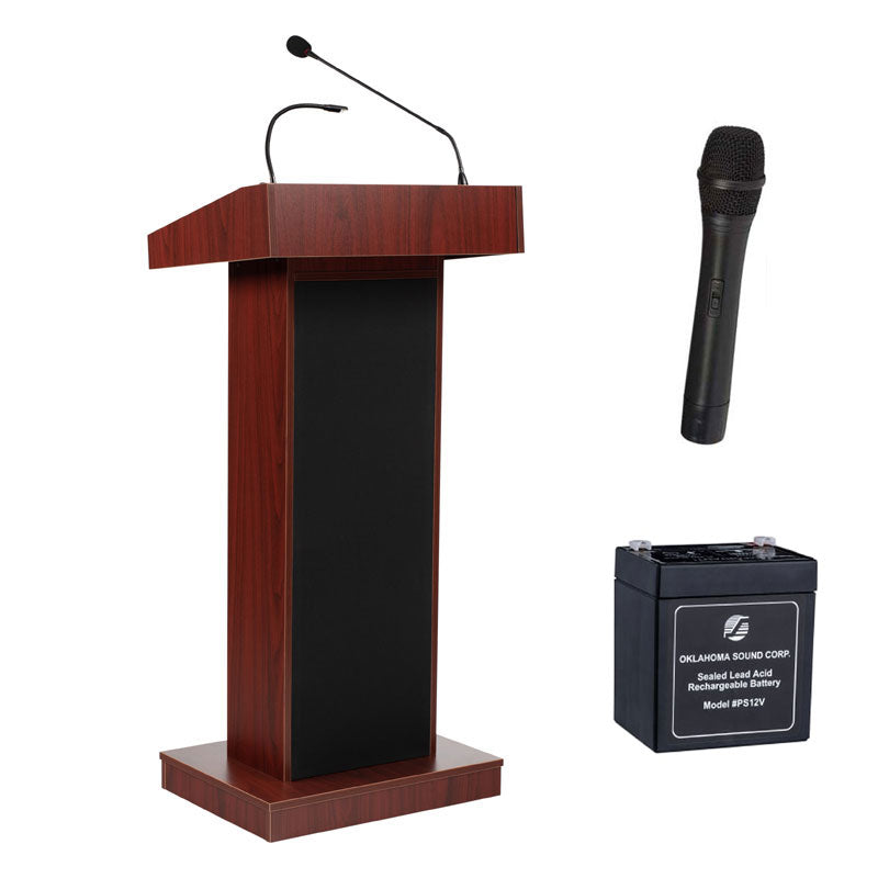 Oklahoma Sound Orator Lectern (Battery, Handheld, Mahogany) M800X-MY/LWM-5