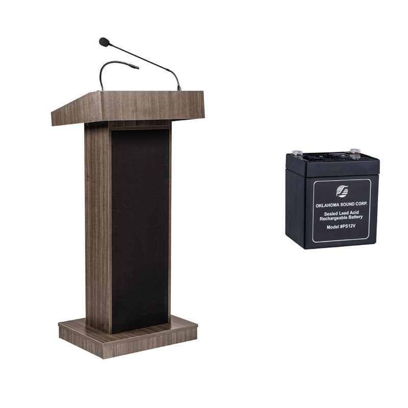 Oklahoma Sound Orator Lectern (Batt, Wired Clip-On, Ribbonwood) M800X-RW