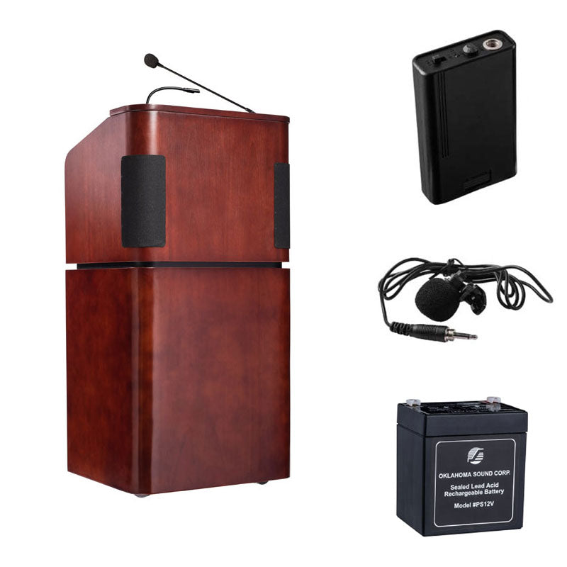 Oklahoma Sound Combo Lectern (Battery, Clip-On Mic) M950/901-MY/WT/LWM-6