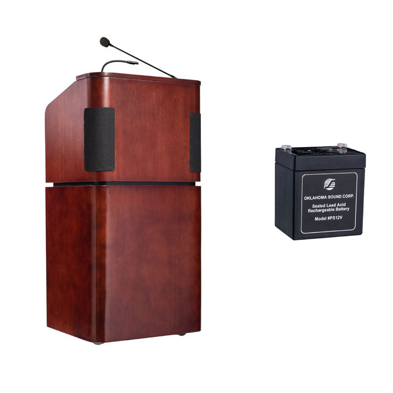 Oklahoma Sound Combo Lectern (Battery, Wired Clip-On Mic) M950/901-MY/WT