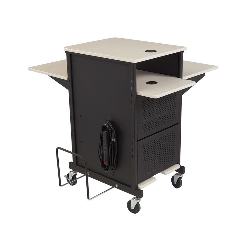 Oklahoma Sound Jumbo Plus Presentation Cart PRC450, mobile presentation cart left-rear view