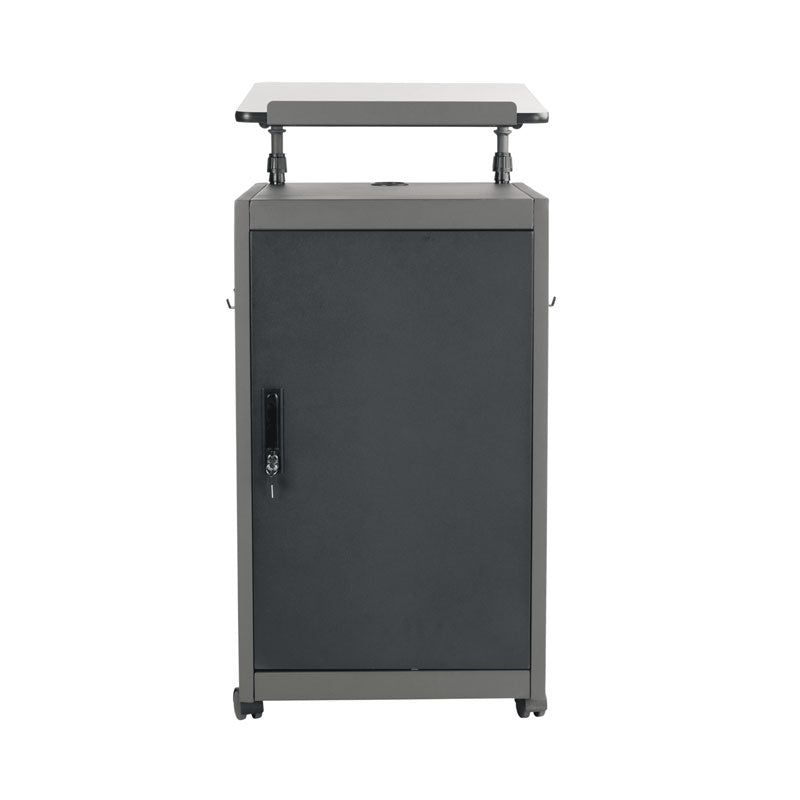 Oklahoma Sound Teacher's WorkPod Lectern TWPL, mobile presentation cart front view