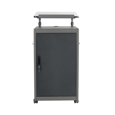 Oklahoma Sound Teacher's WorkPod Lectern TWPL, mobile presentation cart front view