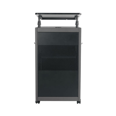 Oklahoma Sound Teacher's WorkPod Lectern TWPL, mobile presentation cart ventilated rear panel