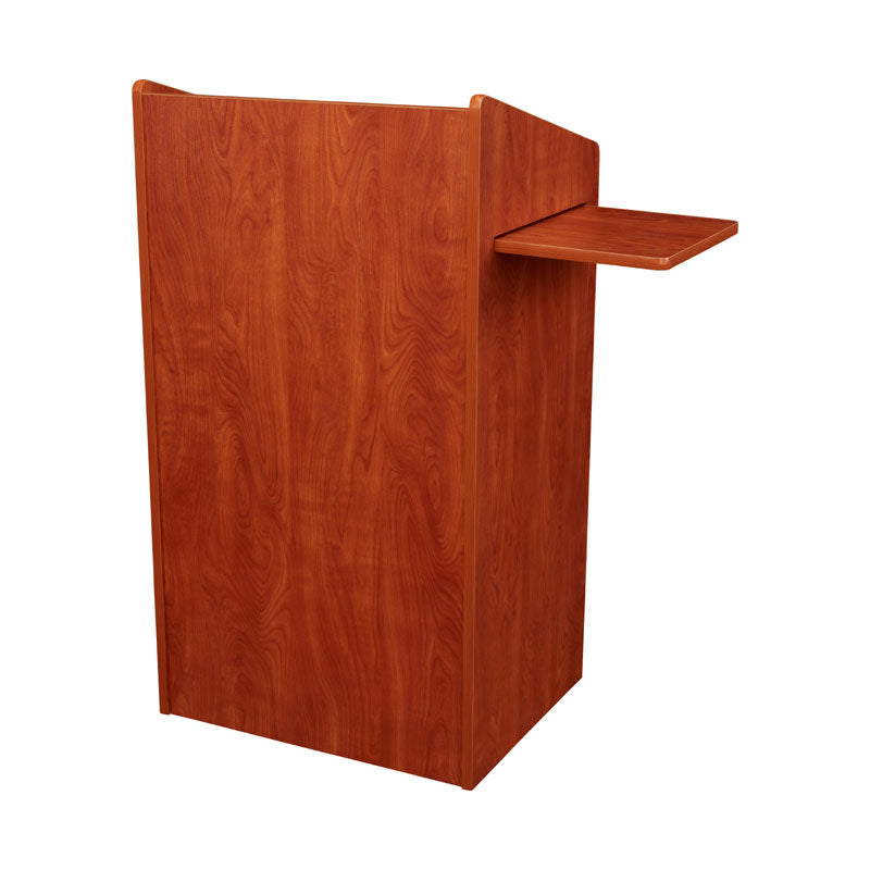 Oklahoma Sound Aristocrat Non-Sound Lectern 600-CH, multimedia lectern left side view with folding shelf