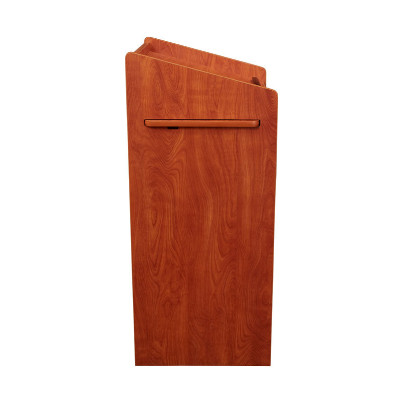 Oklahoma Sound Aristocrat Non-Sound Lectern 600-CH, multimedia lectern rear view with handle
