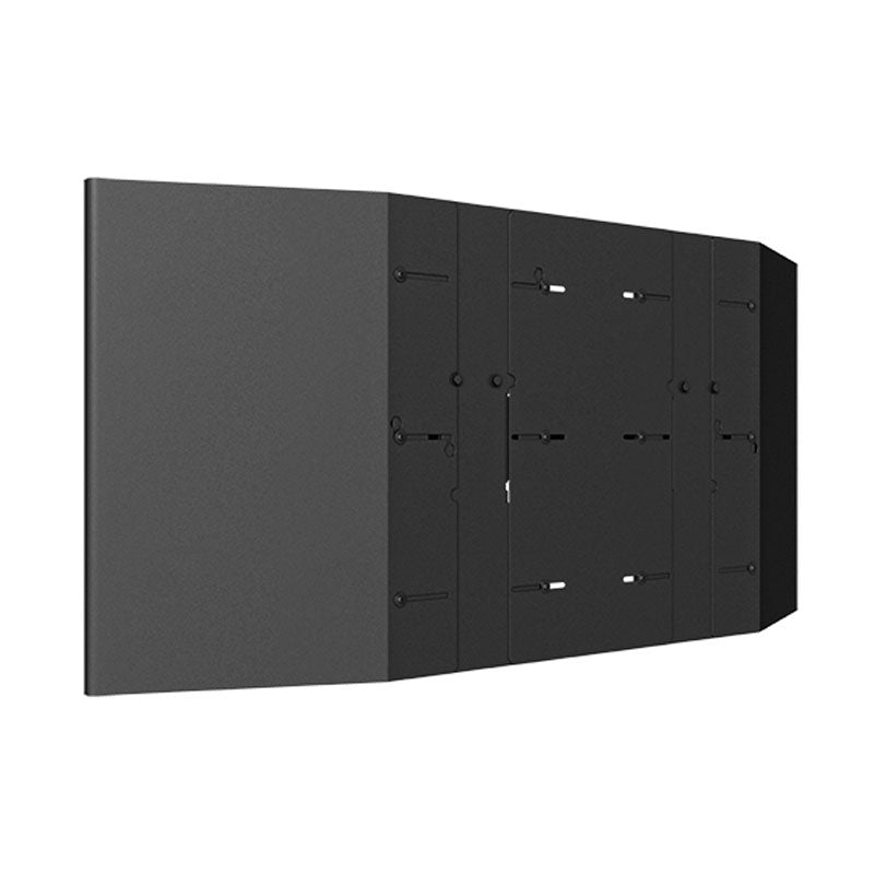 Chief Outdoor XL Ceiling and Pedestal Mount OXCM1U, black equipment cabinet in a rear three-quarter view
