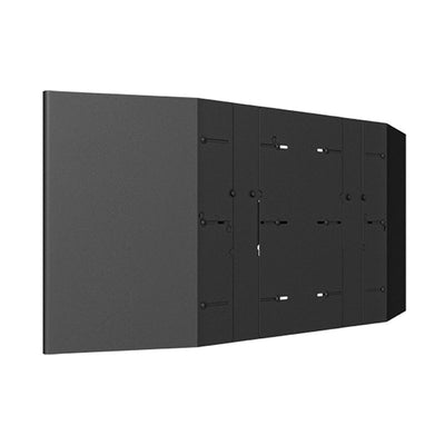 Chief Outdoor XL Ceiling and Pedestal Mount OXCM1U, black equipment cabinet in a rear three-quarter view