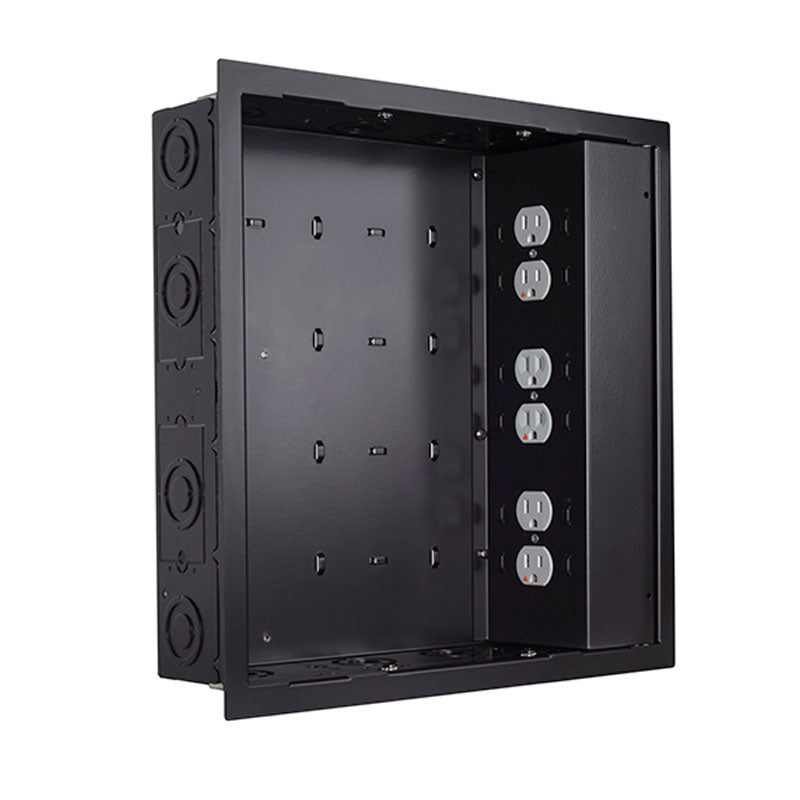 Chief PAC526FBP6 Large In-Wall Storage Box with 6 Receptacle Filter & Surge