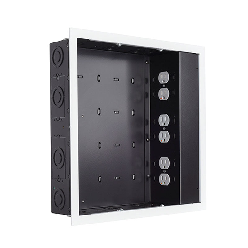 Chief PAC526FWP6 Large In-Wall Storage Box with 6 Receptacle Filter & Surge
