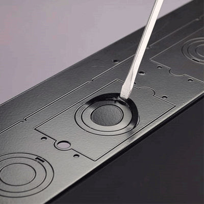 Chief Proximity In-Wall Storage Box PAC527LFWP6, electrical knockout cover detail