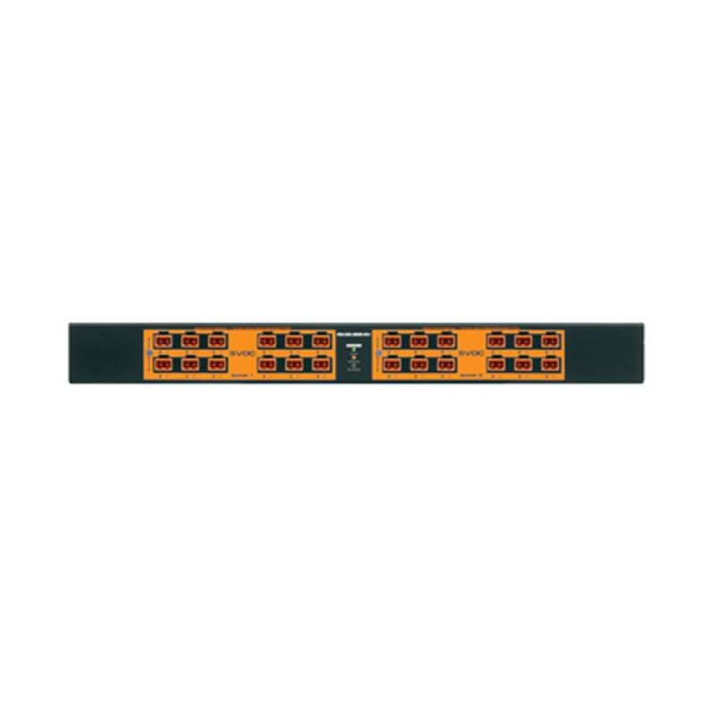 Middle Atlantic DC Power Distribution PD-DC-200-5V, network patch panel close-up
