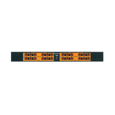 Middle Atlantic DC Power Distribution PD-DC-200-5V, network patch panel close-up