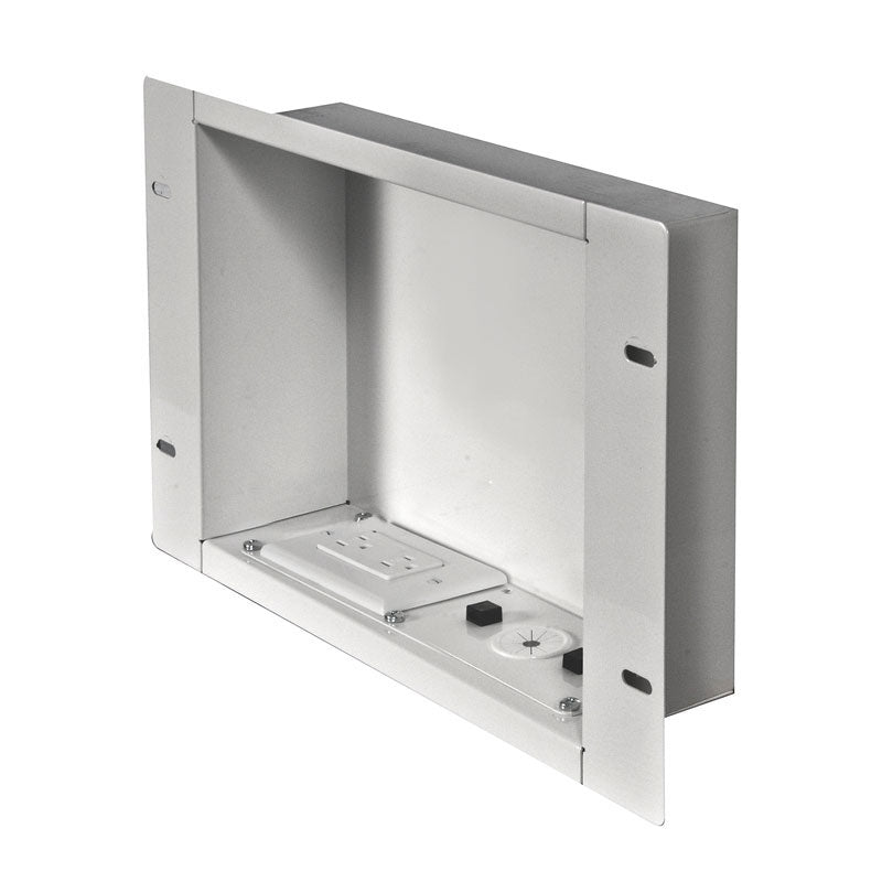 Peerless Large In-Wall Storage Box (White, 125V Duplex) IBA2AC-W