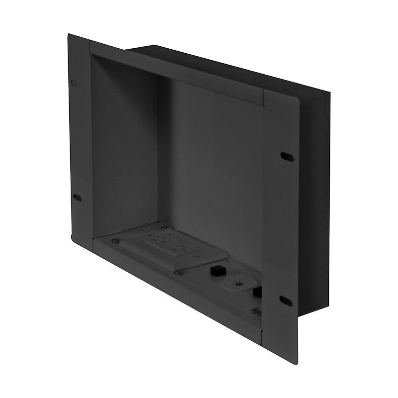Peerless Large In-Wall Storage Box (Black, 125V Duplex) IBA2AC
