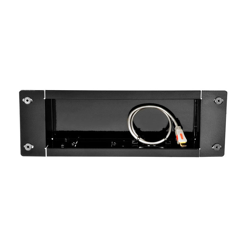 Peerless-AV Medium In-Wall Storage Box IBA3, recessed cable-management box with its cover open