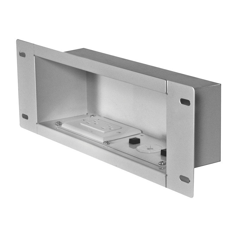 Peerless Medium In-Wall Storage Box (White, 125V Duplex) IBA3AC-W