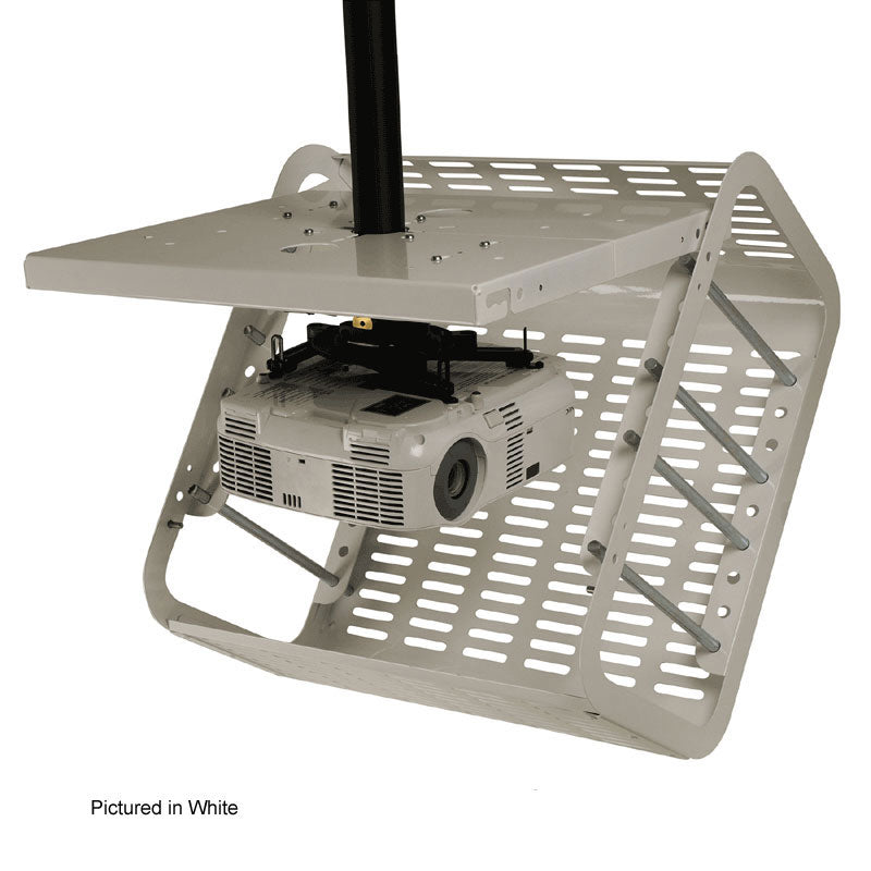 Peerless-AV Projector Security Enclosure PE1120-W, projector security cage angled view