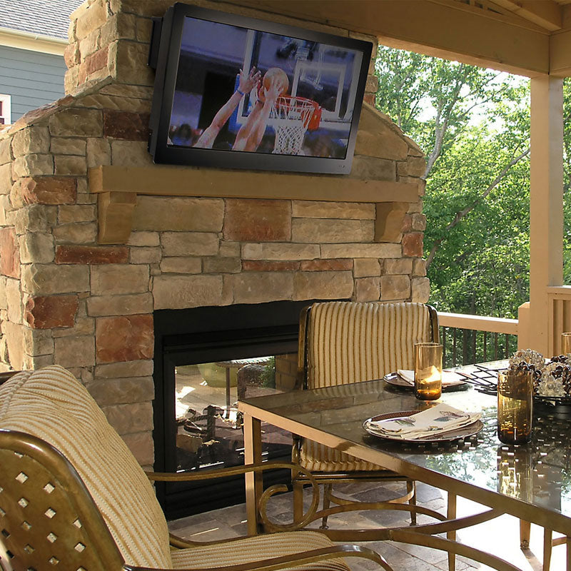 Peerless-AV Large Universal Tilt TV Wall Mount EPT650, outdoor wall-mounted display above fireplace