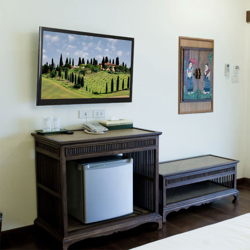 Peerless-AV Large Hospitality Pull-Out Pivot TV Wall Mount HPF650, wall-mounted television in hotel room