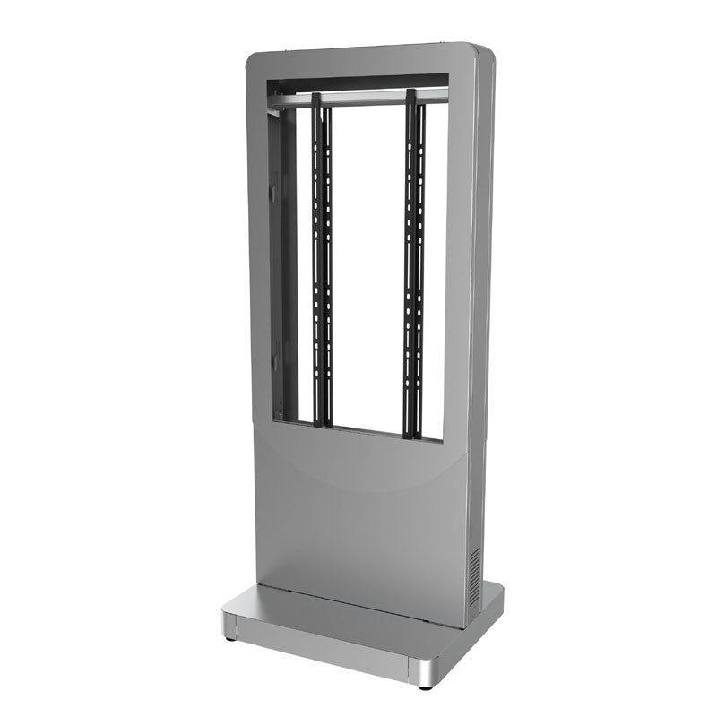 Peerless Large Back-to-Back Kiosk (55 in, Wheel, SLV) KIPC2555B-S-3-WHL