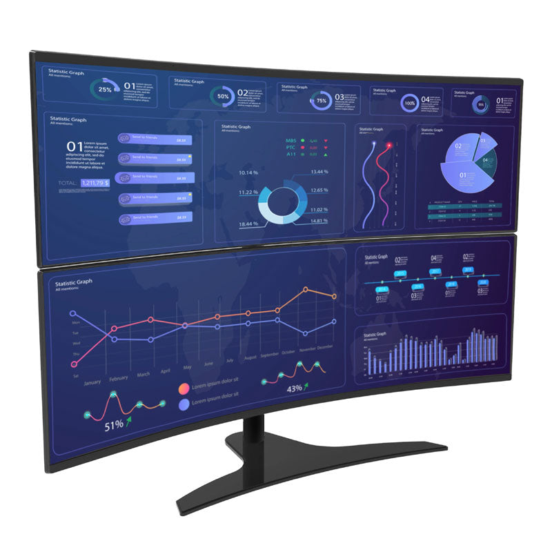 Peerless-AV Desktop Stand LCT650SD, stacked dual-monitor desk stand installed