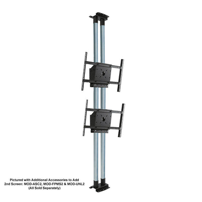 Peerless-AV Floor-to-Ceiling TV Mount Kit Bundle MOD-FC2BUNDLE-B, dual-screen floor stand with optional second display