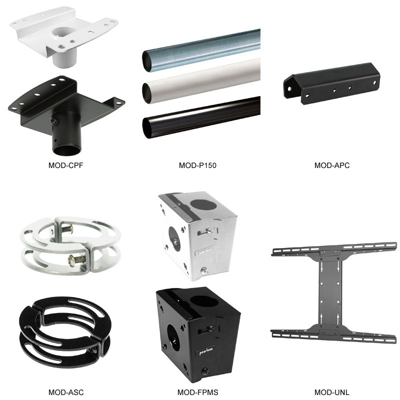Peerless-AV Floor-to-Ceiling TV Mount Kit Bundle MOD-FCBUNDLE-B, floor-to-ceiling display mount accessory components