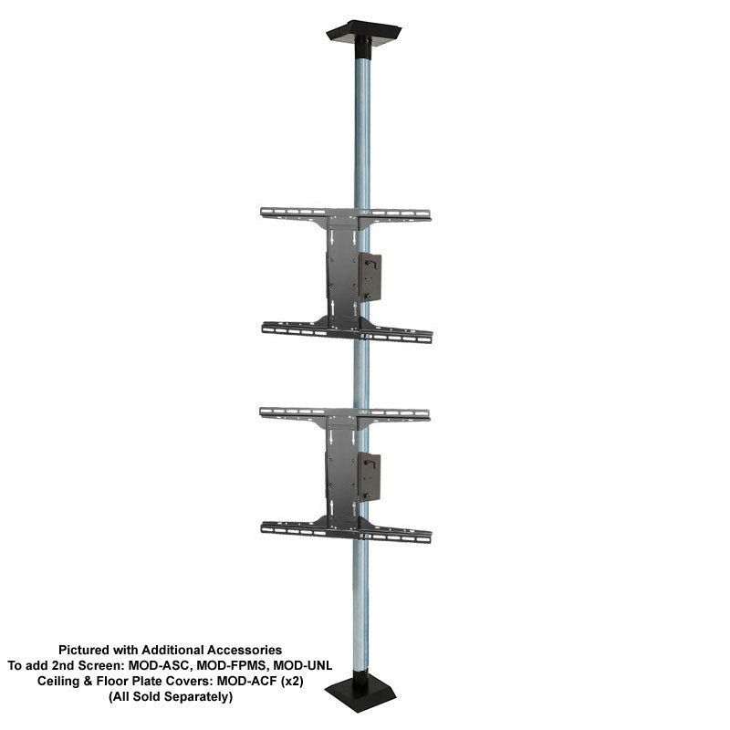 Peerless-AV Floor-to-Ceiling TV Mount Kit Bundle MOD-FCBUNDLE-B, multi-display floor-to-ceiling stand front view