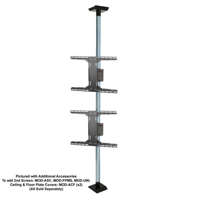 Peerless-AV Floor-to-Ceiling TV Mount Kit Bundle MOD-FCBUNDLE-B, multi-display floor-to-ceiling stand front view