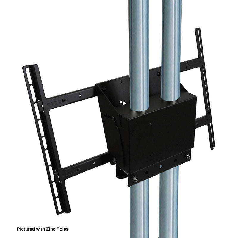 Peerless-AV Floor-to-Wall TV Mount Kit Bundle MOD-FW2BUNDLE-B, dual-pole display mount rear three-quarter view