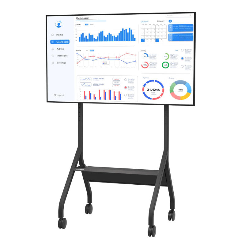 Peerless-AV SmartMount Large Universal Flat Panel Cart SR860, mobile interactive display cart front view