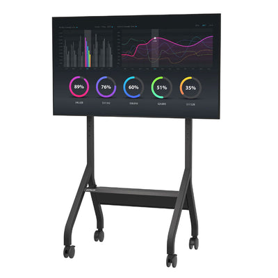 Peerless-AV SmartMount Extra Large Universal Flat Panel Cart SR898, interactive mobile display stand front view with screen