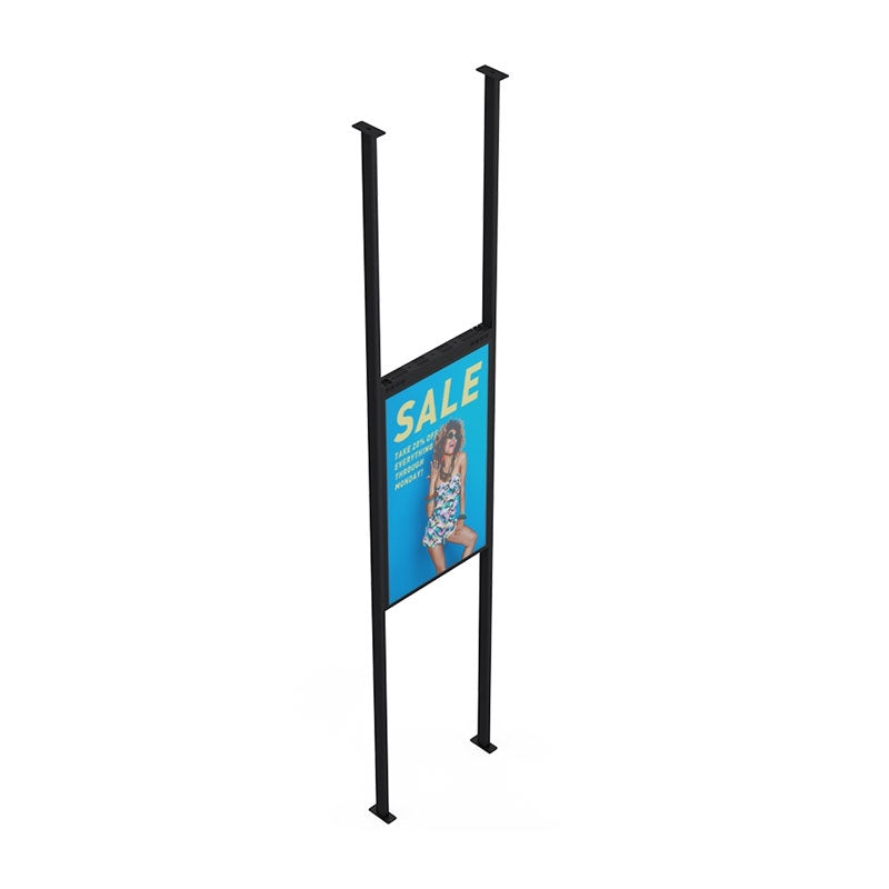Premier Mounts Samsung OMN-D Dual-Sided Display Mount, PFC-OMND, digital signage floor-to-ceiling mount angled view