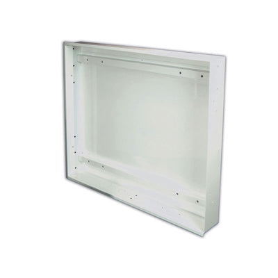 Premier Mounts In-Wall TV Mount Bundle AM300-INW, white recessed wall enclosure front view