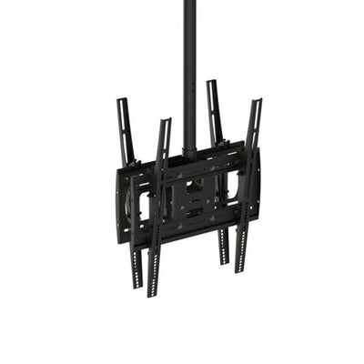 Premier Mounts Large TV Ceiling Mount PCM-B2LTP, dual display ceiling mount angled view