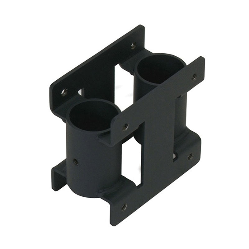 Premier Mounts Dual Display Floor Stand PSD-CS60, PSD-CS72, PSD-CS84, dual-pole adapter bracket front three-quarter view