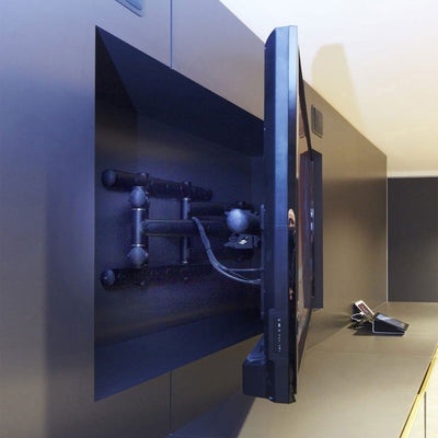 Premier Mounts XXL Swing Arm Mega TV Wall Mount AM500-U, TV wall mount installed side view