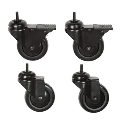 Premier Mounts 4 Piece Caster Set for AV Mobile Floor Carts (Black) CAST