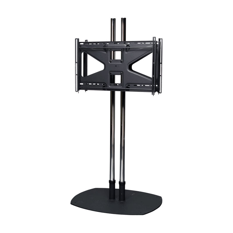 Premier Mounts Large Dual Display Floor Stand CS84-2MS2, dual-pole floor display stand front view