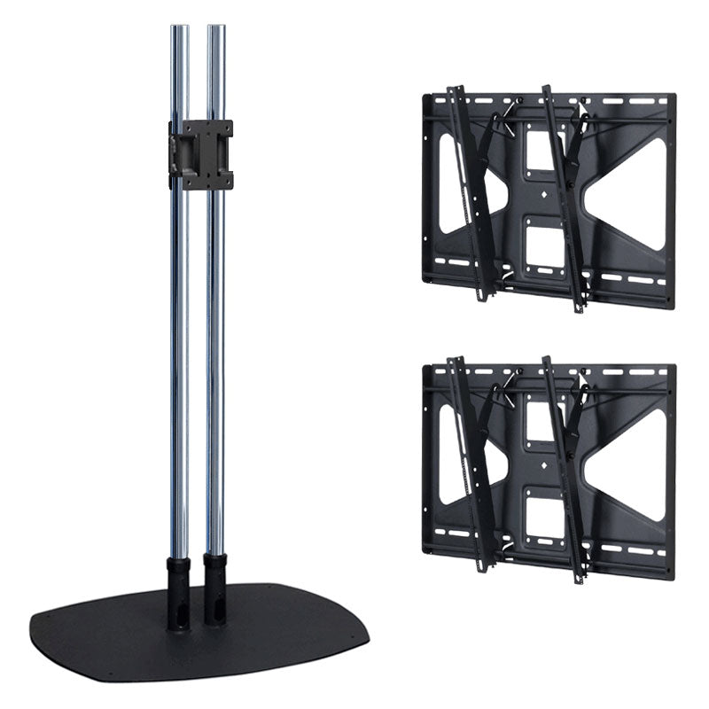 Premier Mounts 84 inch Dual Display Floor Stand with Mounts for Large Screens CS84-2MS2
