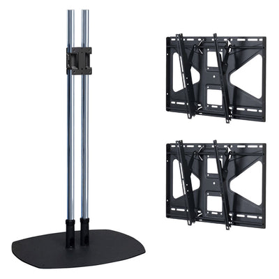 Premier Mounts 84 inch Dual Display Floor Stand with Mounts for Large Screens CS84-2MS2