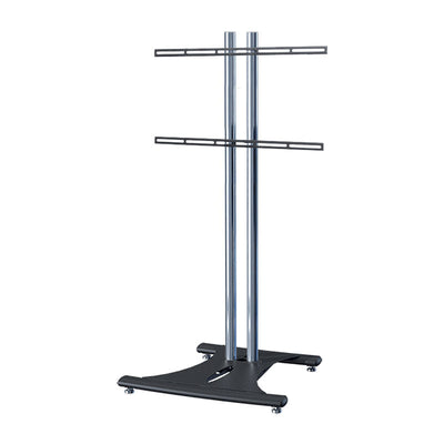 Premier Mounts 72 inch Chrome Floor Stand with Flat Mount for Large Screens EB72-UFA