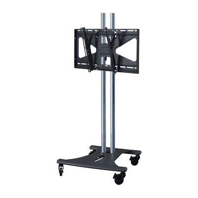 Premier Mounts 72 inch Chrome Floor Cart with Tilt Mount for Large Screens EBC72-MS2
