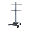 Premier Mounts 72 inch Chrome Floor Cart with Flat Mount for Large Screens EBC72-UFA